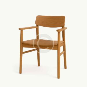 Oak arm dining chair