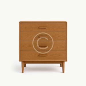 Three-drawer oak dresser